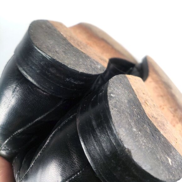 Cole Haan Black Leather Lace Up Quilted Ankle Boots Sz 7 Made In Italy - Picture 8 of 16